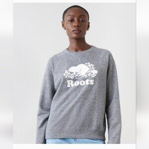 ROOTS | Original Crew Sweatshirt in salt and pepper gray Sz S